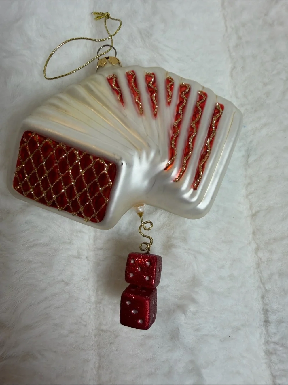 Glass Playing Cards & Dice Christmas Ornament Poker Casino Decor